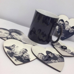 Personalised Heart Photo Coasters